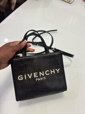 Givenchy Black Textured Logo Mini Satchel